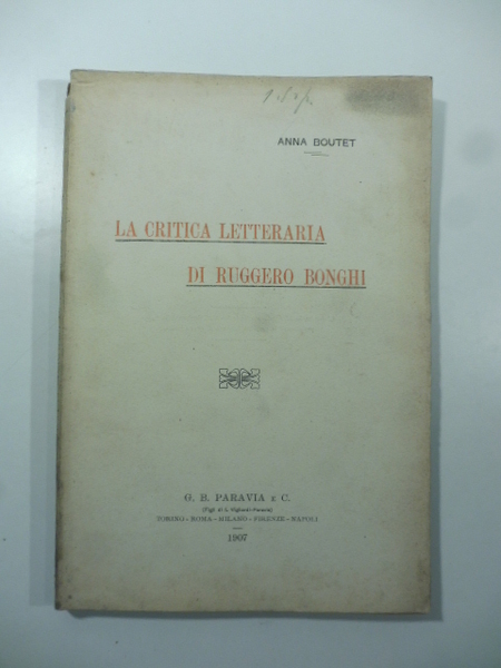 La critica letteraria di Ruggero Bonghi
