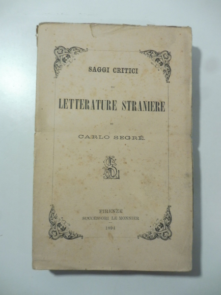 Saggi critici di letterature straniere