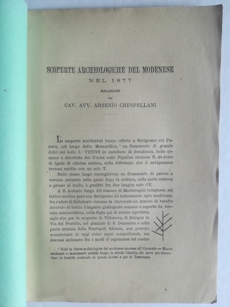 Scoperte archeologiche del Modenese nel 1877. Relazione