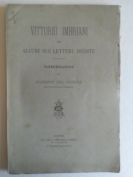 Vittorio Imbriani ed alcune sue lettere inedite. Commemorazione