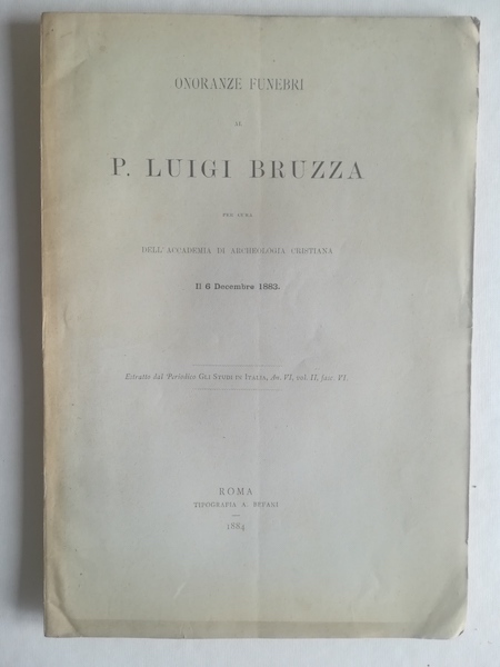 Onoranze funebri al P. Luigi Bruzza