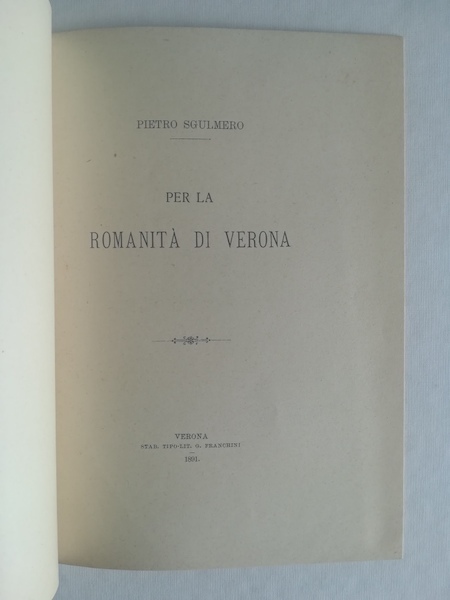 Per la romanita' di Verona