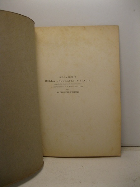Sulla storia della geografia in Italia con particolare riguardo alle …