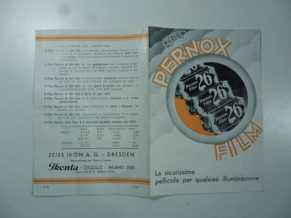 Zeiss Ikon. Pernox film. La sicurissima pellicola per qualsiasi illuminazione. …