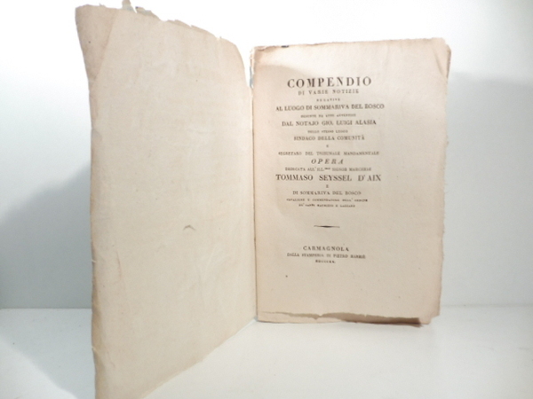 Compendio di varie notizie relative al luogo di Sommariva del …