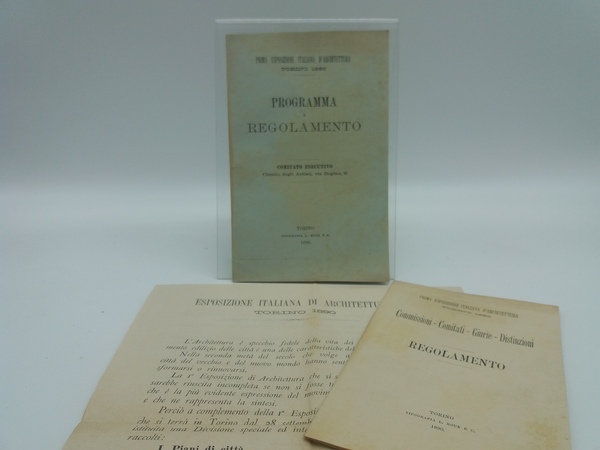 Prima esposizione italiana d'architettura. Torino 1890. Programma e regolamento. (Segue): …