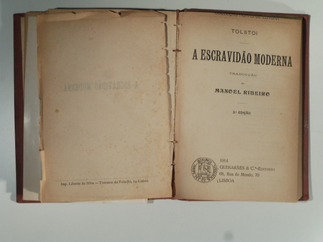 A escravidao moderna. Traduccao de Manoel Ribeiro, 3 edicao