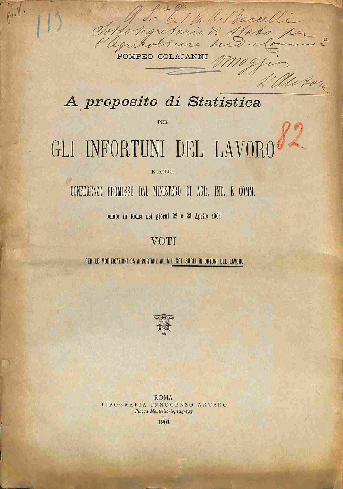 A proposito di Statistica per gli infortuni del lavoro.