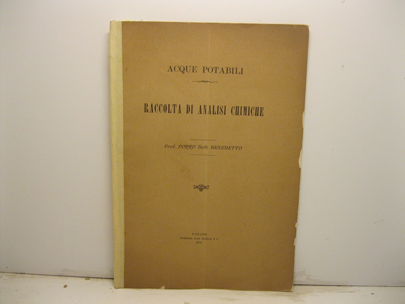 Acque potabili. Raccolta di analisi chimiche