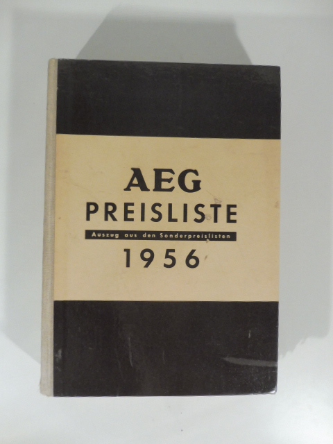 AEG preisliste. Auszug aus den Sonderpreislisten