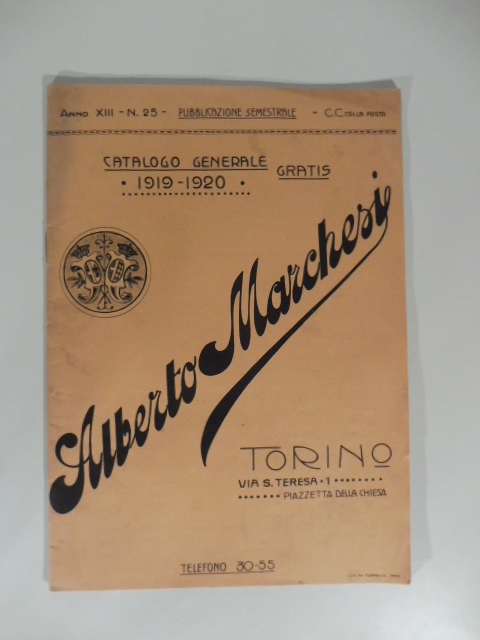 Alberto Marchesi, Torino. Catalogo generale 1919-1920. Manifattura abiti per uomini …