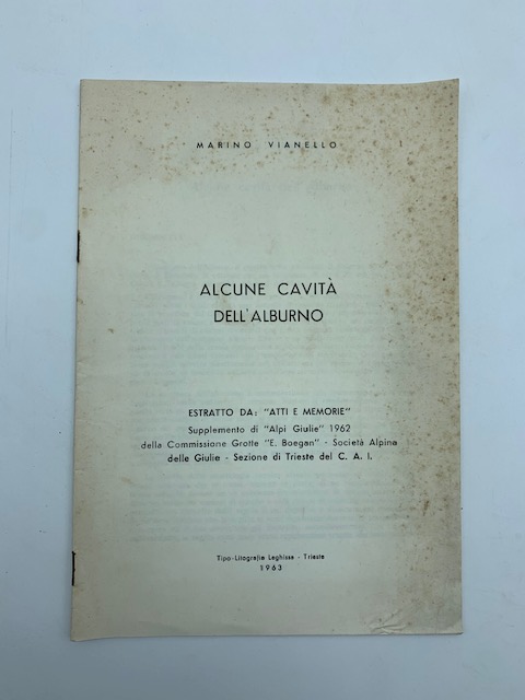 Alcune cavita' dell'Alburno