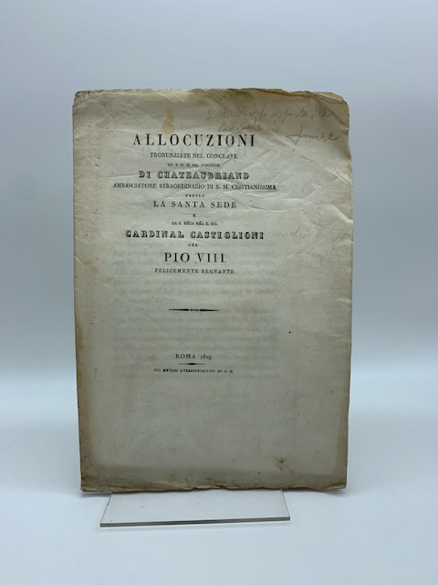 Allocuzioni pronunziate nel conclave da S. E. il Sig. Visconte …