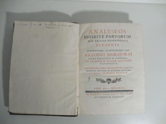 Analyseos infinite parvorum sive calculi differentialis elementa illustrissimo, clarissimoque viro …