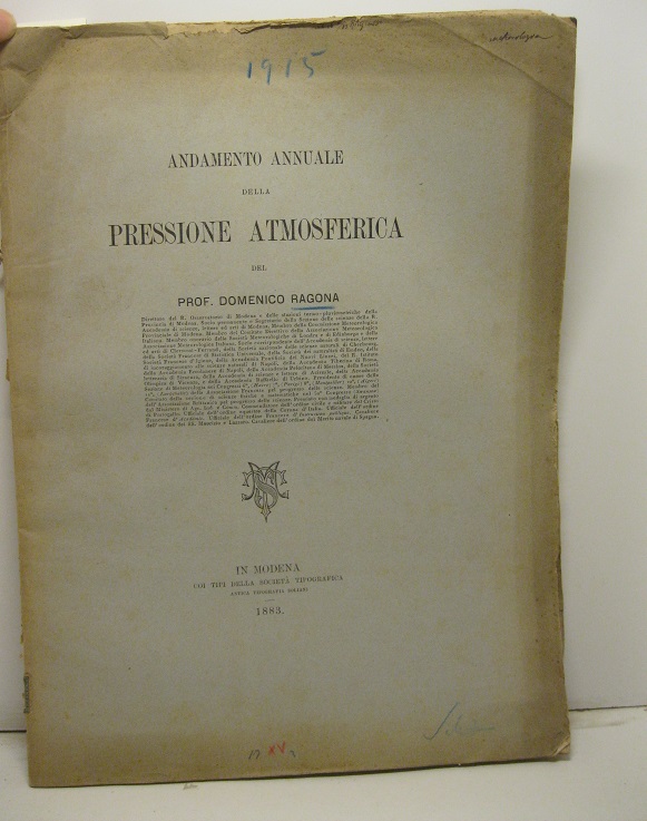 Andamento annuale della pressione atmosferica