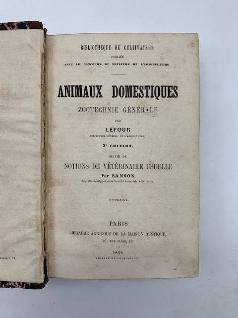 Animaux domestiques. Zootechnie generale