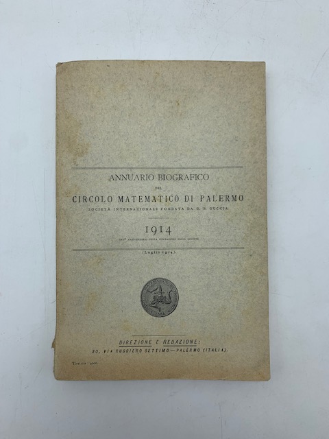 Annuario biografico del Circolo matematico di Palermo, luglio 1914