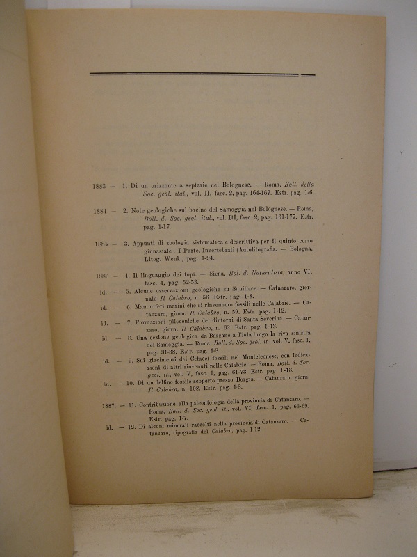 Antonio Neviani. Pubblicazioni diverse 1883-1899