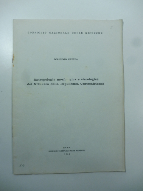 Antropologia morfologica e sierologica dei N'Zakara della Repubblica Centroafricana