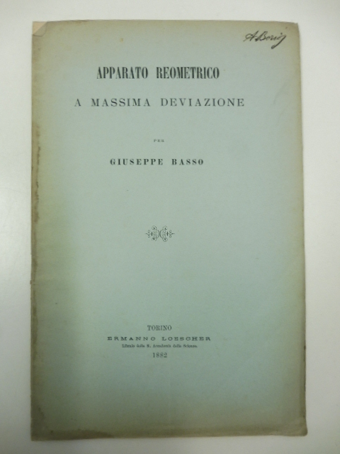 Apparato reometrico a massima deviazione