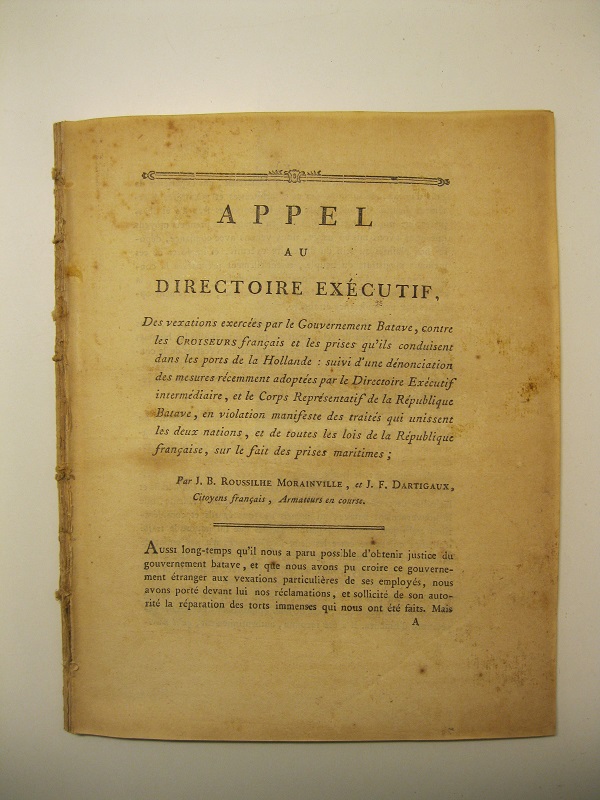 Appel au directoire exe'cutive. Des vexations exerce'es par le Gouvernement …