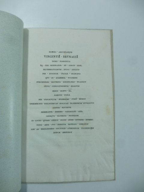 Articolo necrologico inserito nel fascicolo XXX della Biblioteca italiana: Vincenzo …