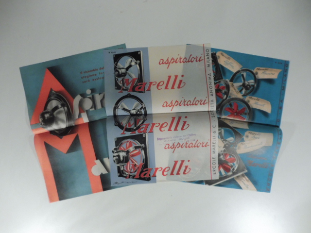 Aspiratori Marelli. Tre fogli pubblicitari