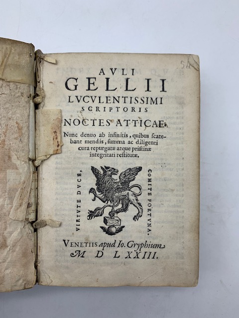 Auli Gellii luculentissimi scriptoris Noctes Atticae.
