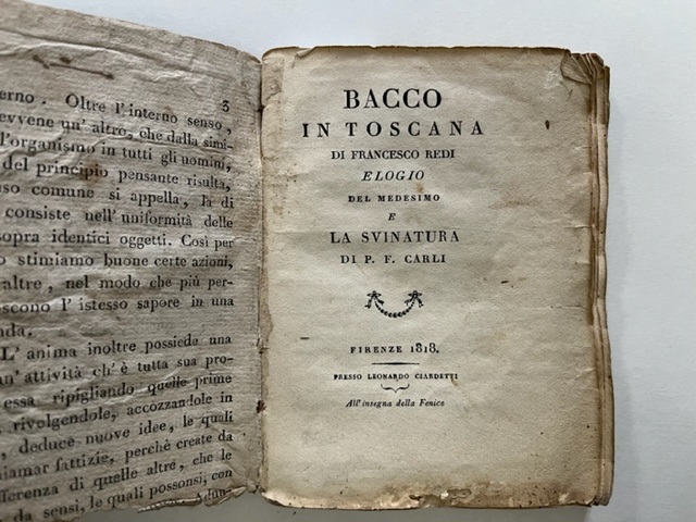 Bacco in Toscana di Francesco Redi. Elogio del medesimo e …