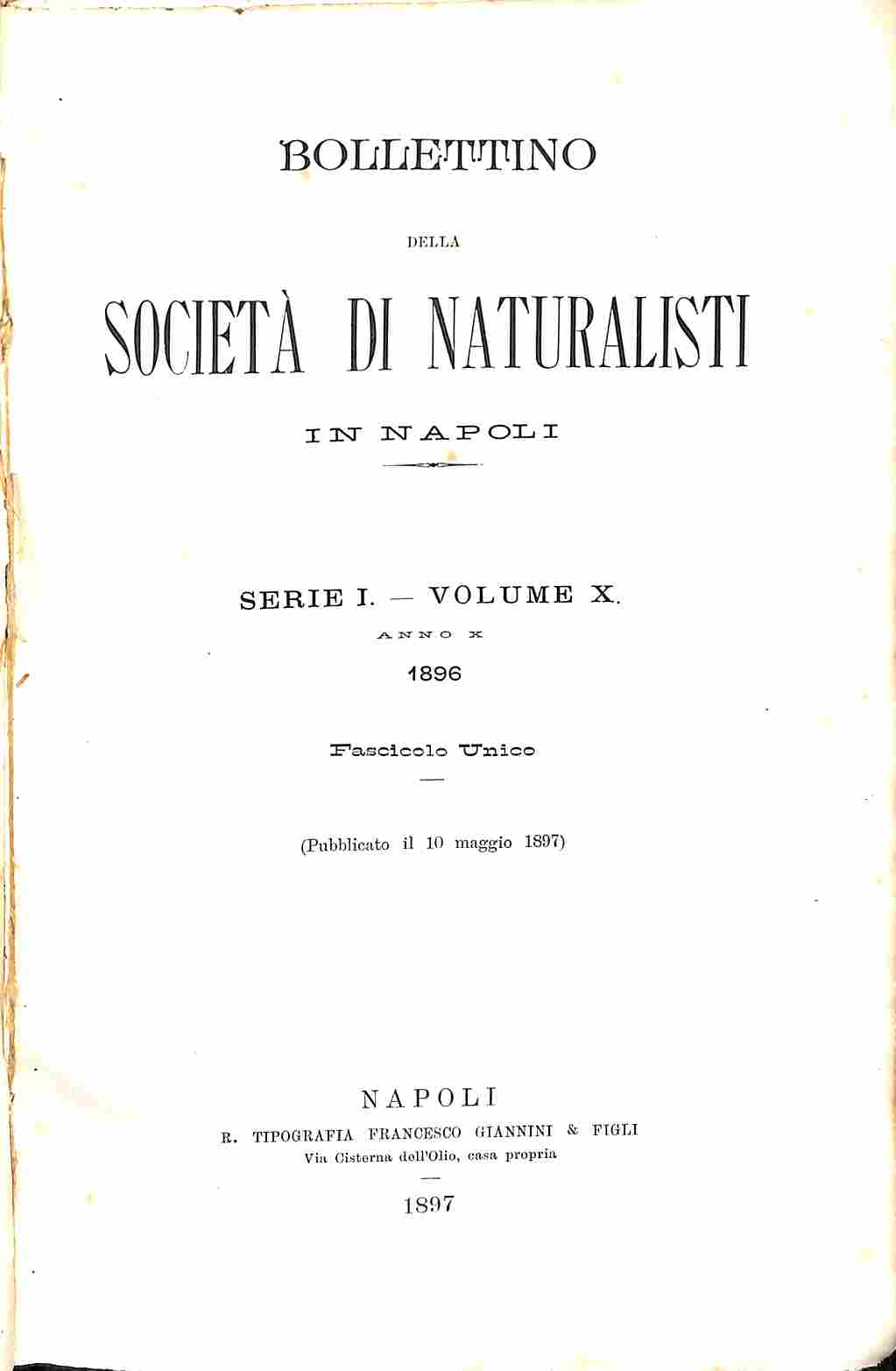 Bollettino della Societa' di naturalisti in Napoli. Serie I, volume …