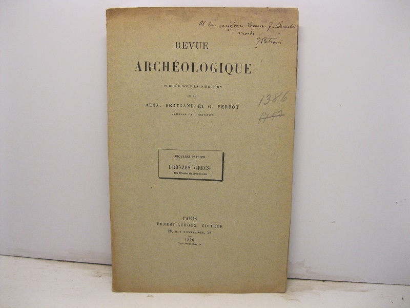 Bronzes grecs du Muse'e de Syracuse. Revue arche'ologique publie'e sous …