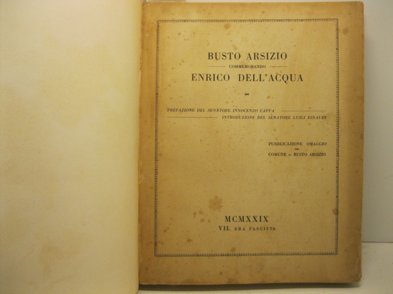BUSTO ARSIZIO commemorando Enrico Dell'Acqua.