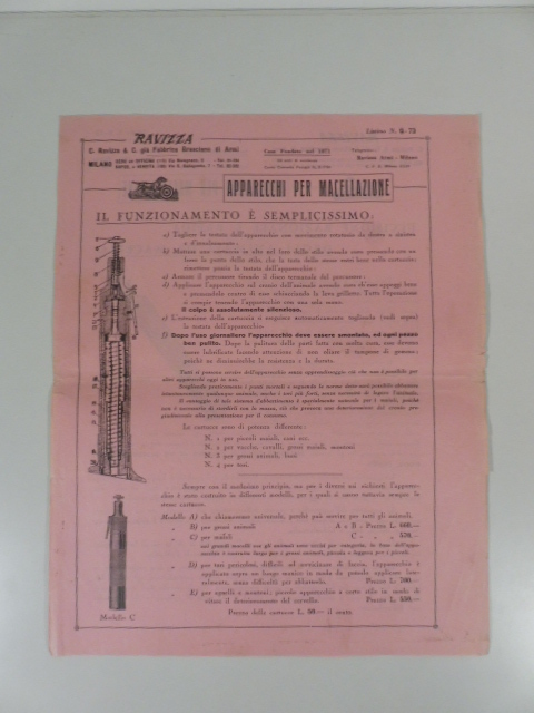 C. Ravizza & C. gia' fabbrica bresciana di armi. Apparecchi …