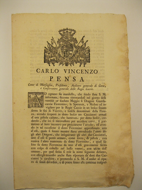 Carlo Vincenzo Pensa. Ad ognuno sia manifesto che li Dragoni …