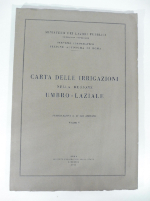 Carta delle irrigazioni nella regione Umbro - Laziale pubblicazione n. …