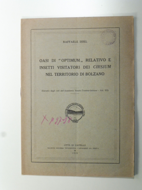 Casi di "optimum" relativo e insetti visitatori dei cirisium nel …