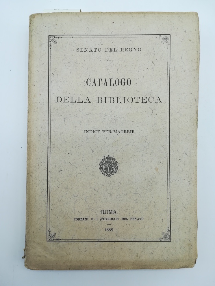 Catalogo della biblioteca. Indice per materie
