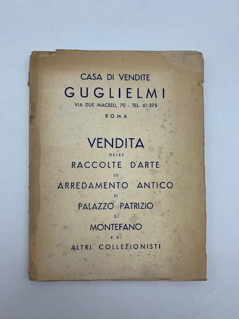Catalogo delle raccolte d'arte ed arredamento antico di palazzo patrizio …