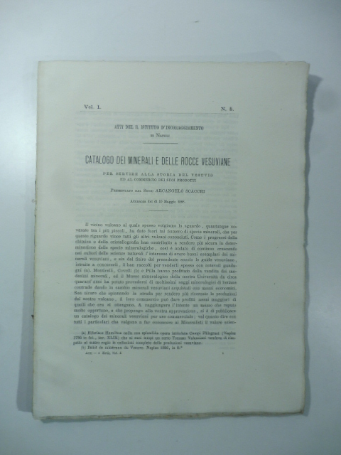 Catalogo di minerali e delle rocce vesuviane per servire alla …