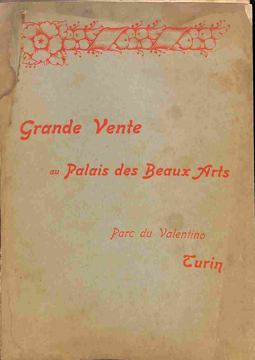 Catalogue d'une tres grande vente qui aura lieu a Turin …