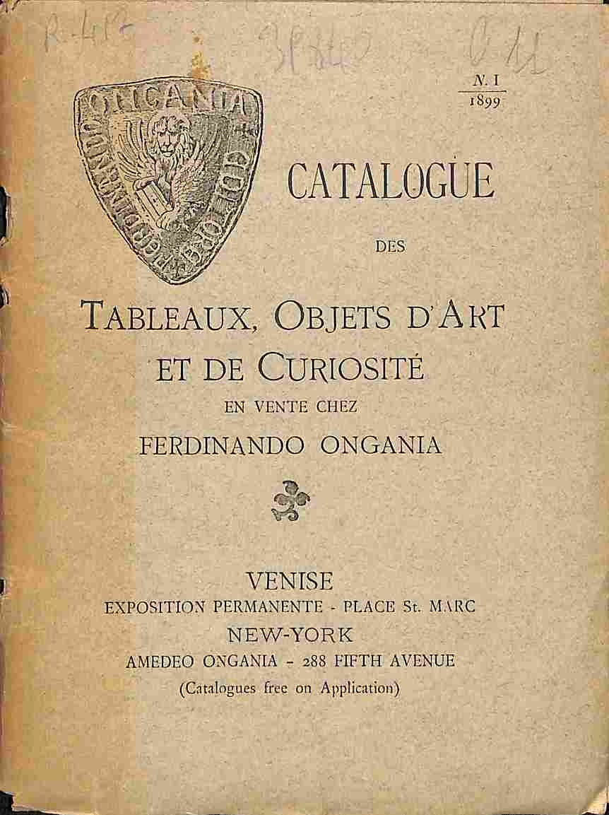 Catalogue des tableaux, objets d'art et de curiosite' en vente …