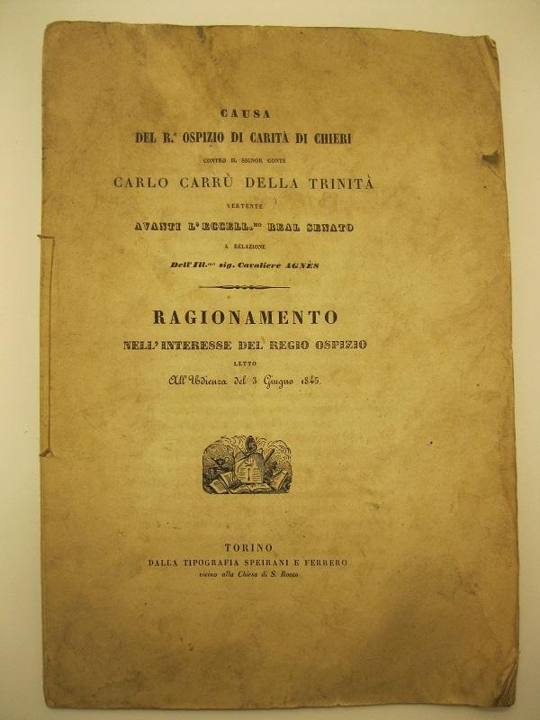 Causa del Ro Ospizio di carita' di Chieri contro il …
