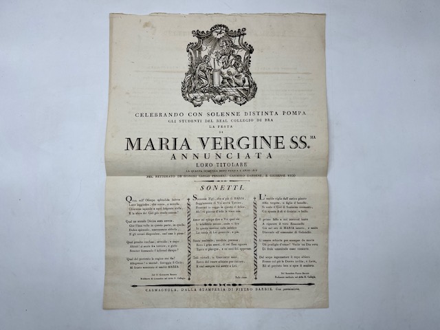 Celebrando con solenne distinta pompa gli studenti del Real Collegio …