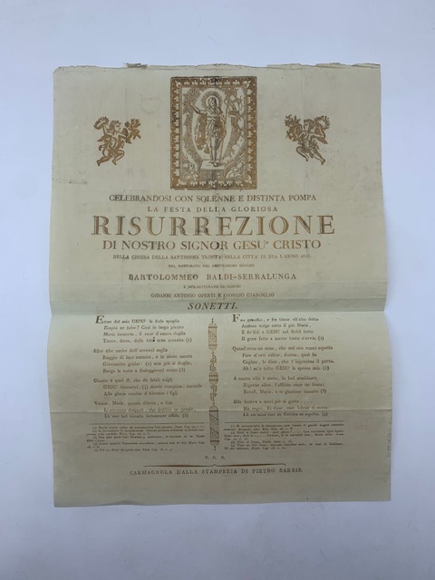 Celebrandosi con solenne e distinta pompa la festa della gloriosa …