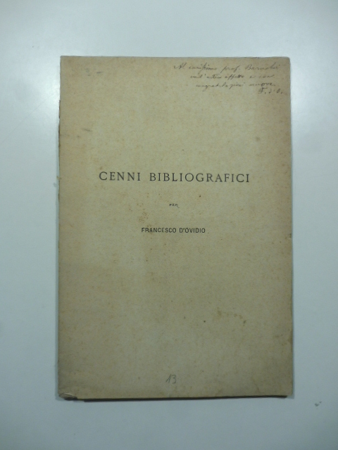 Cenni bibliografici