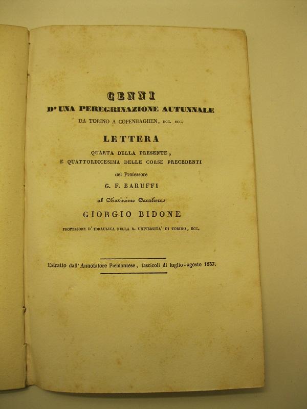Cenni d'una peregrinazione autunnale da Torino a Copenaghen, ecc. ecc. …