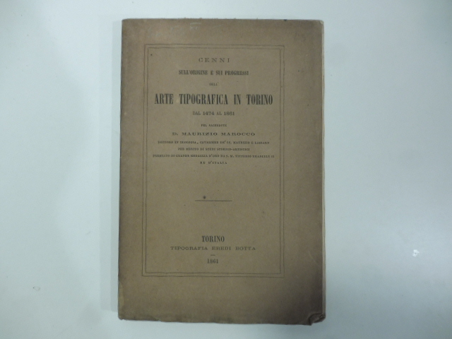 Cenni sull'origine e sui progressi dell'arte tipografica in Torino dal …