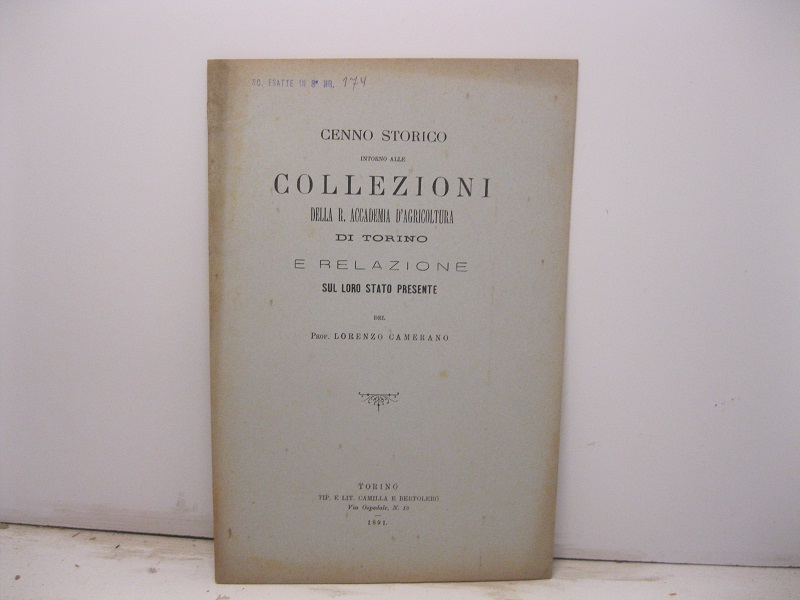 Cenno storico intorno alle collezioni della R. Accademia d'Agricoltura di …