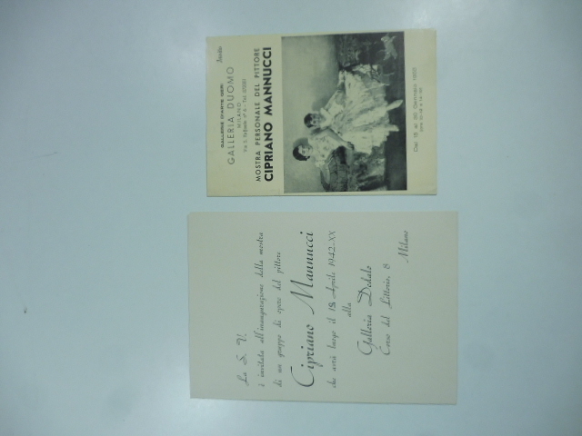 Cipriano Mannucci. Inviti alla mostra alla Galleria Dedalo, aprile 1942, …