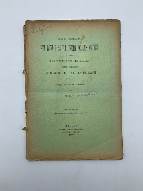 Circa la composizione sui beni e sugli oneri ecclesiastici e …